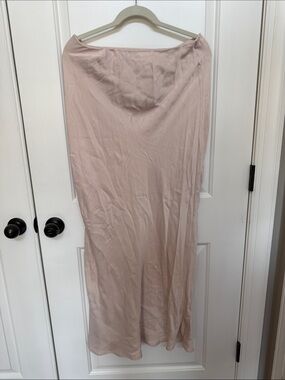 Anthropologie Satin Slip Skirt in Blush Pink